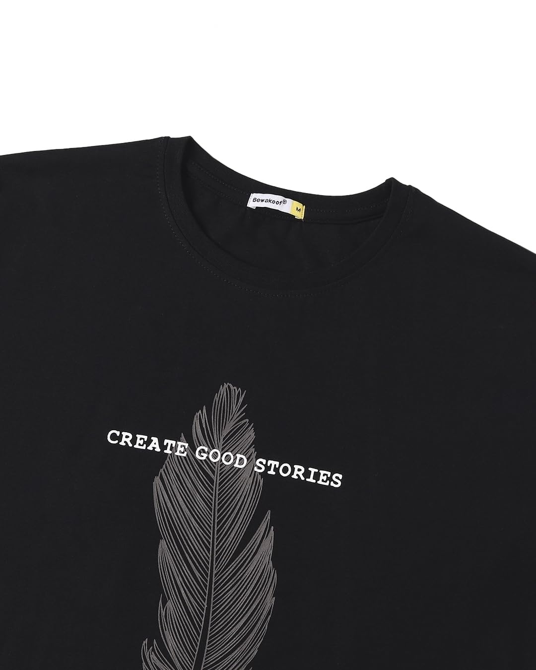 Bewakoof T-Shirt da Uomo con Stampa Grafica Regular Fit Mezza Manica Girocollo in Cotone