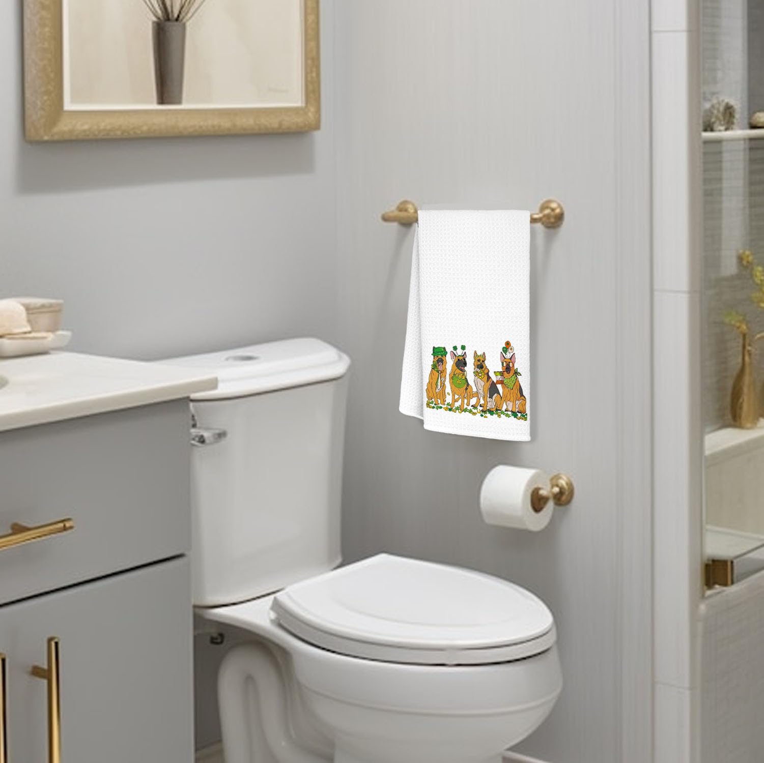 Jvpke German Shepherd St Patrick's Day Kitchen Towels - Gifts for Women, Teens, Kids - Decoration and Decor - 16x24 Inch