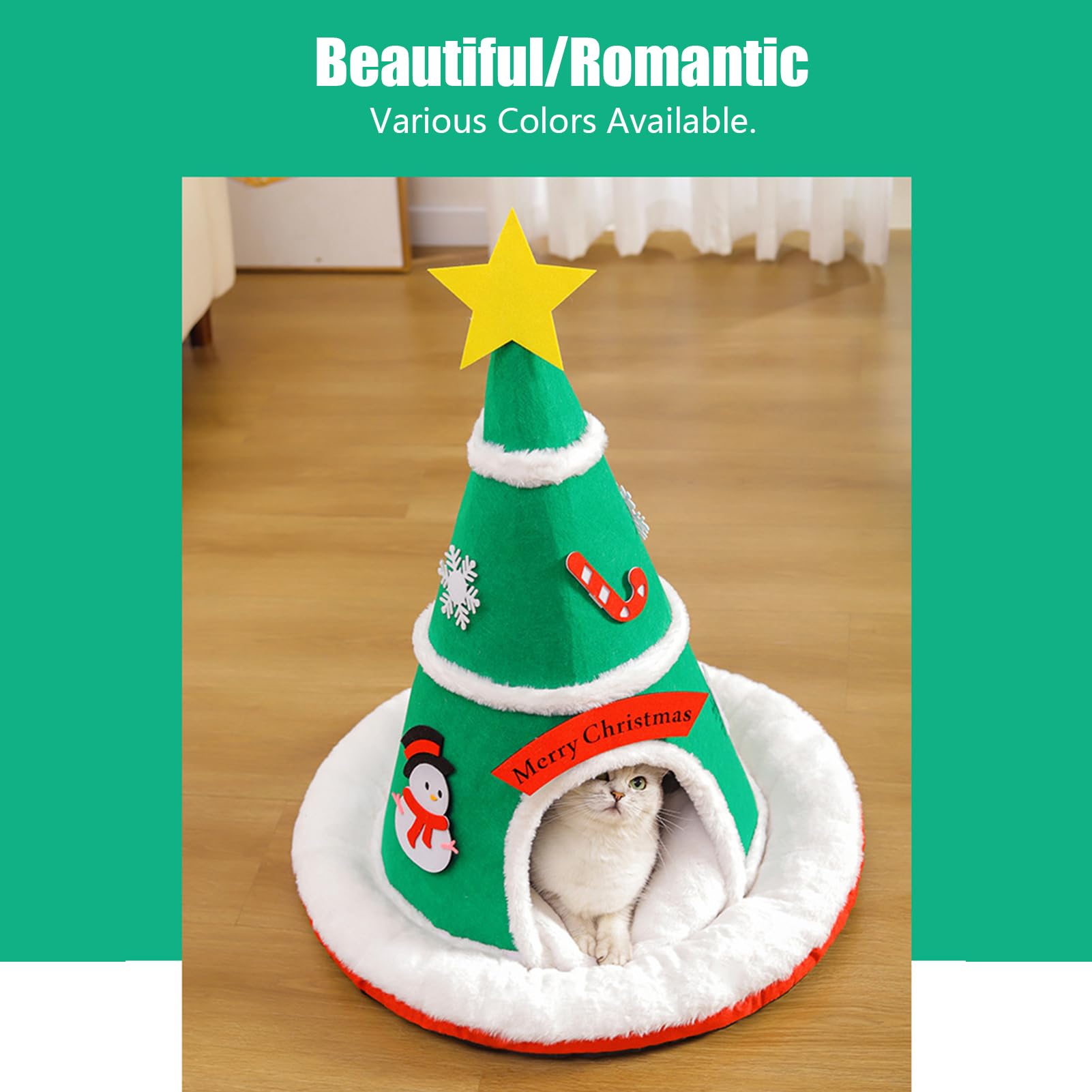 Cuccia Gatti Chiusa Cuscino Albero Di Natale Amovibile | Cuccia Morbida Tana Gatti Per Cuccioli Cani Piccoli Decorazione Casa Camera Balcone Inverno Appartamento