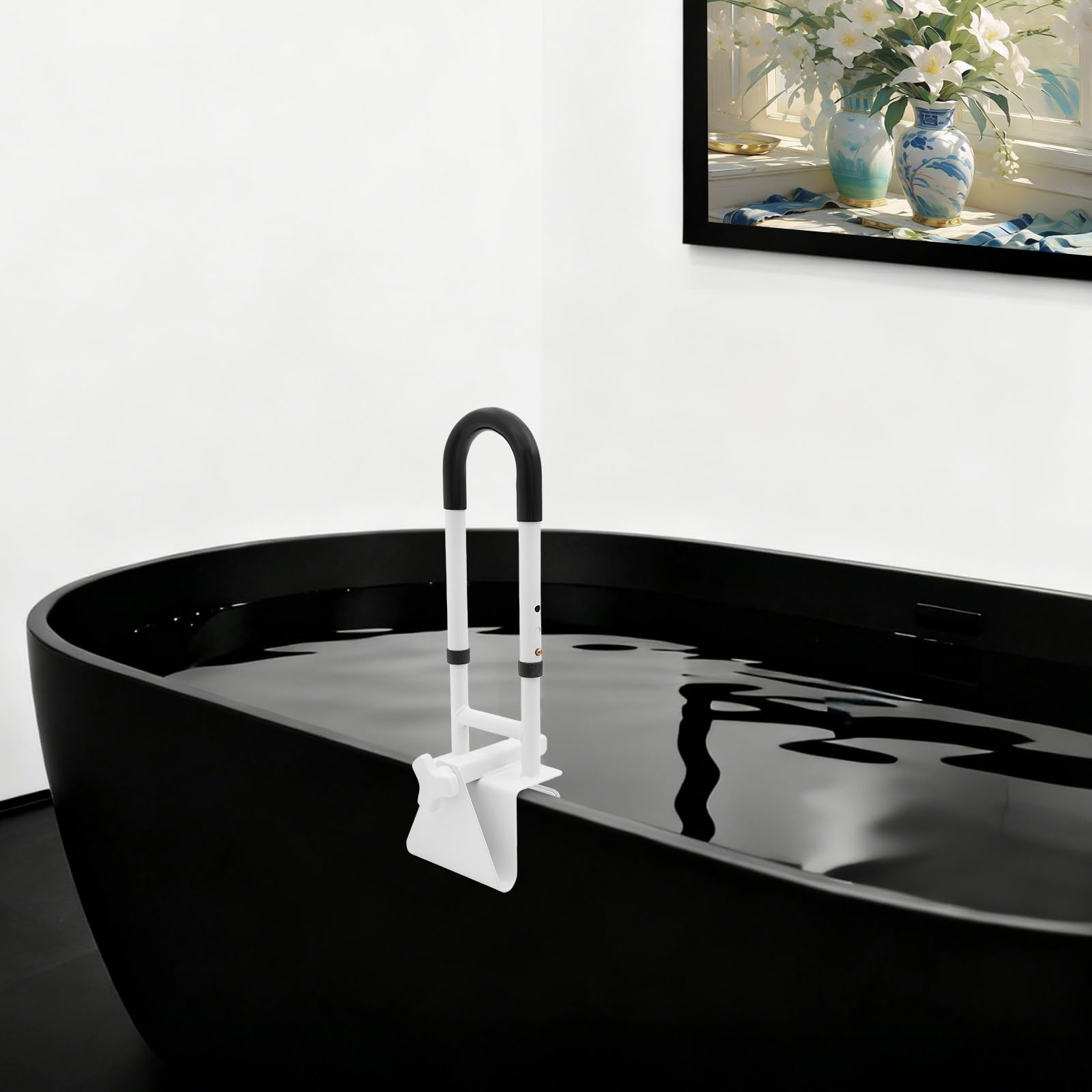Barra de agarre para baño, mango de baño con altura y ancho ajustables de 50 – 55 cm, mango de bañera, ayuda para levantarse, mango de seguridad para bañeras
