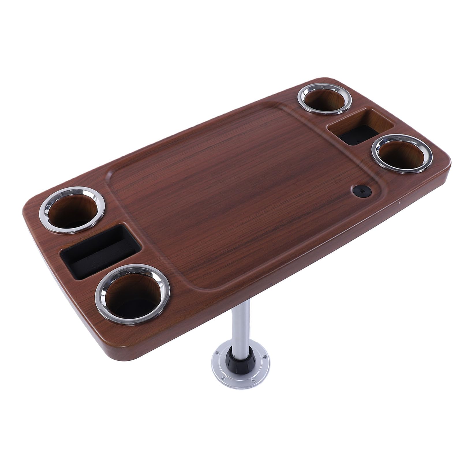 Tavolo da Barca con Design Staccabile e 4 Portabibite per Yacht, e Pontoni - ABS Strutturato in Legno 86,5 Cm X 46 Cm