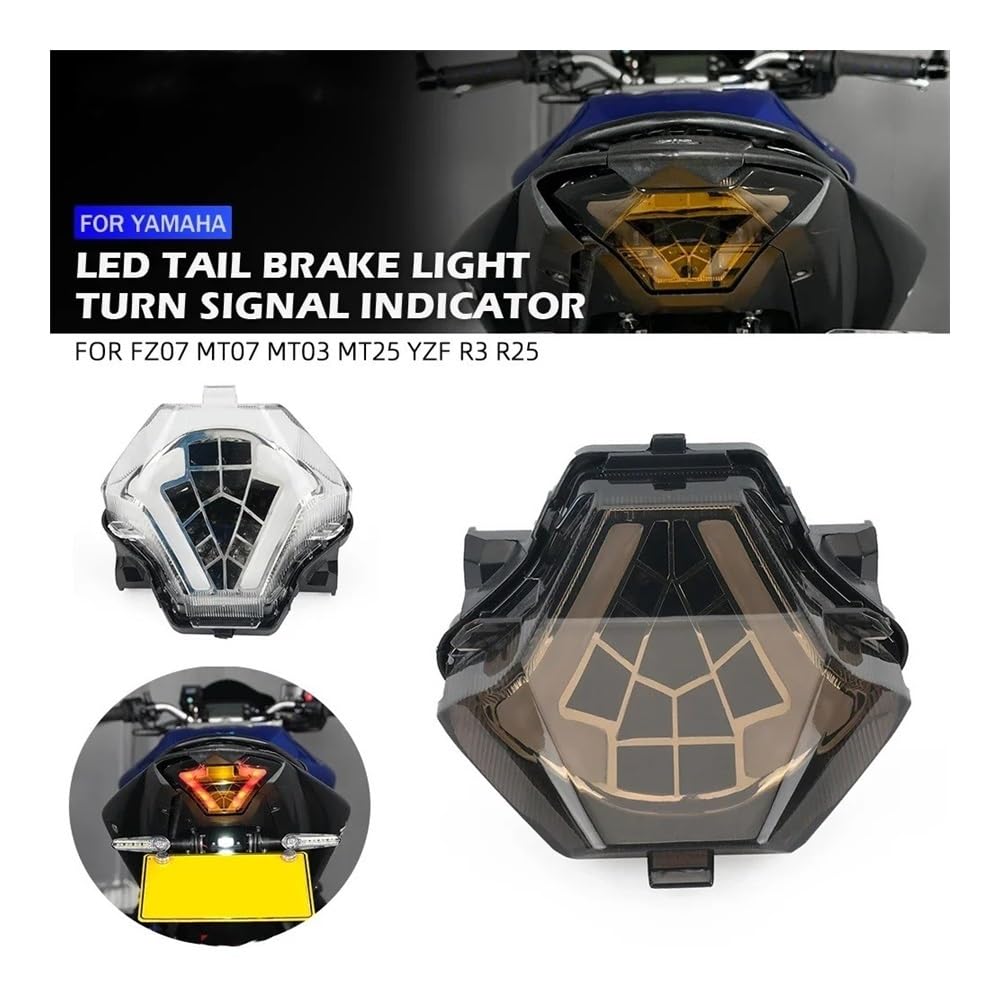 Faro Posteriore LED Per Moto MT07 - Luci Sequenziali Per Freno E Frecce, Compatibile Con Yamaha