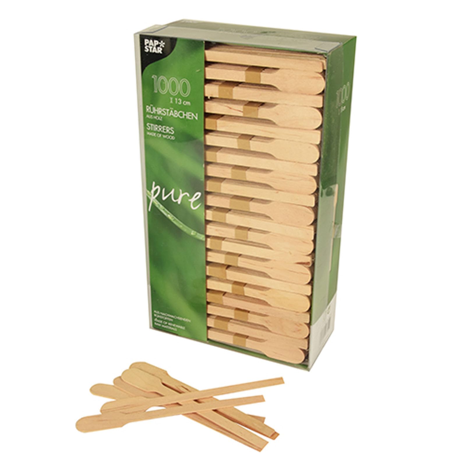 Papstar 5000 varilla de madera de la "Pure" 13 cm (16715)