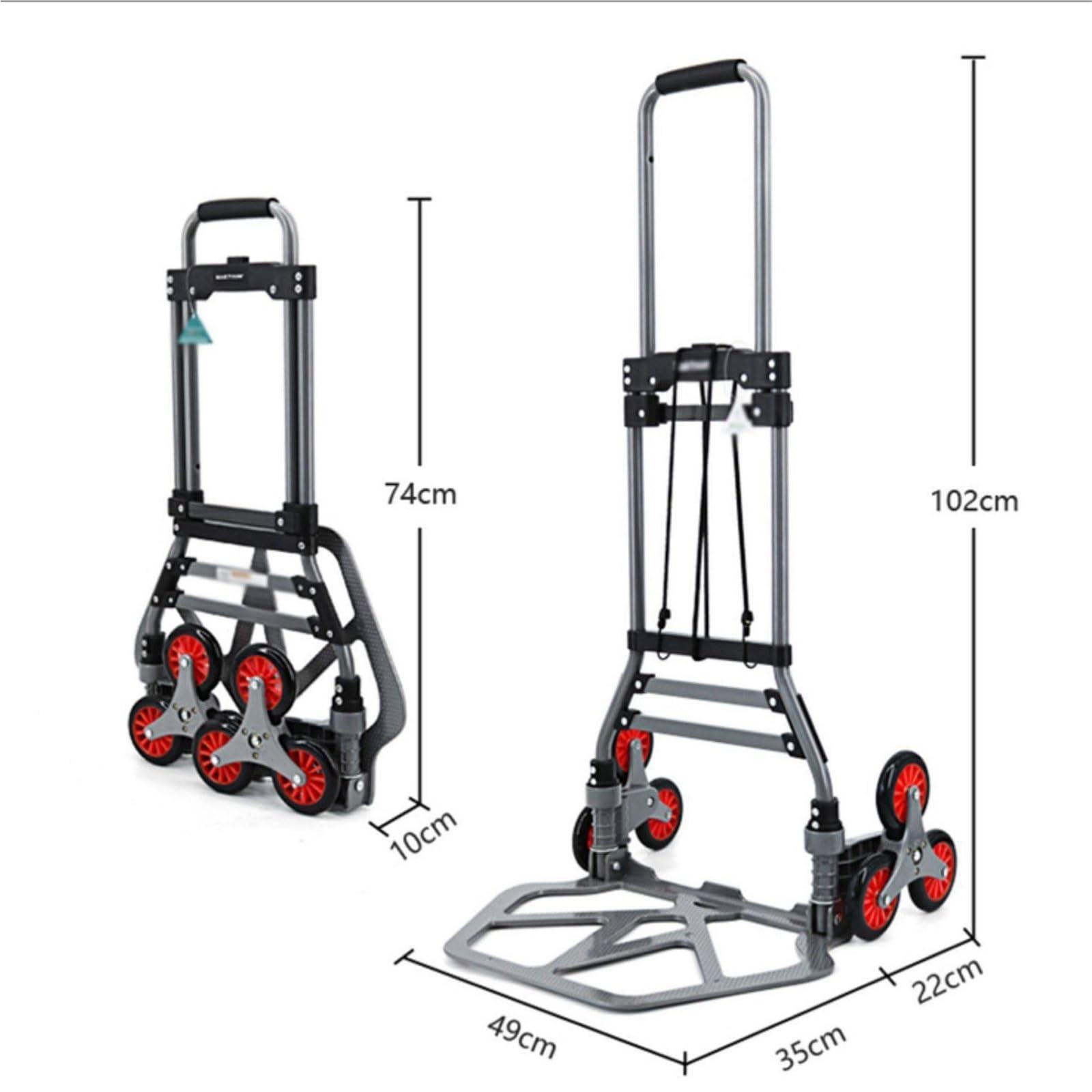 Carrello Pieghevole Carrello pieghevole domestico tirato a mano con ruote for il carrello dei bagagli al piano superiore