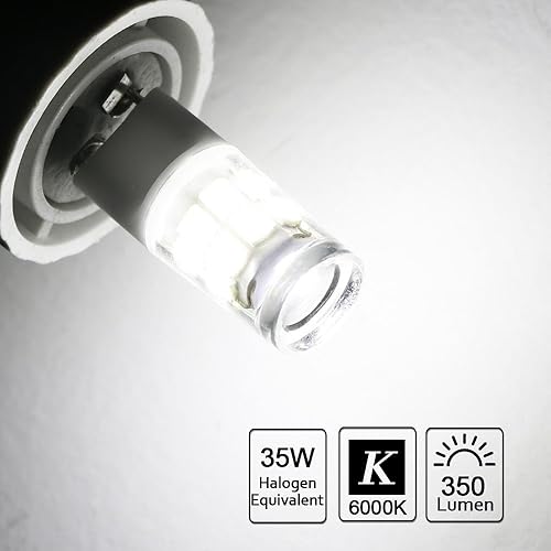 Miniatura 6 de Bombilla LED G8 de 2.5 W, luz blanca diurna, base G8 bi-pin xenón tipo JCD LED de 120 V 20 W, bombilla halógena de repuesto para iluminación de