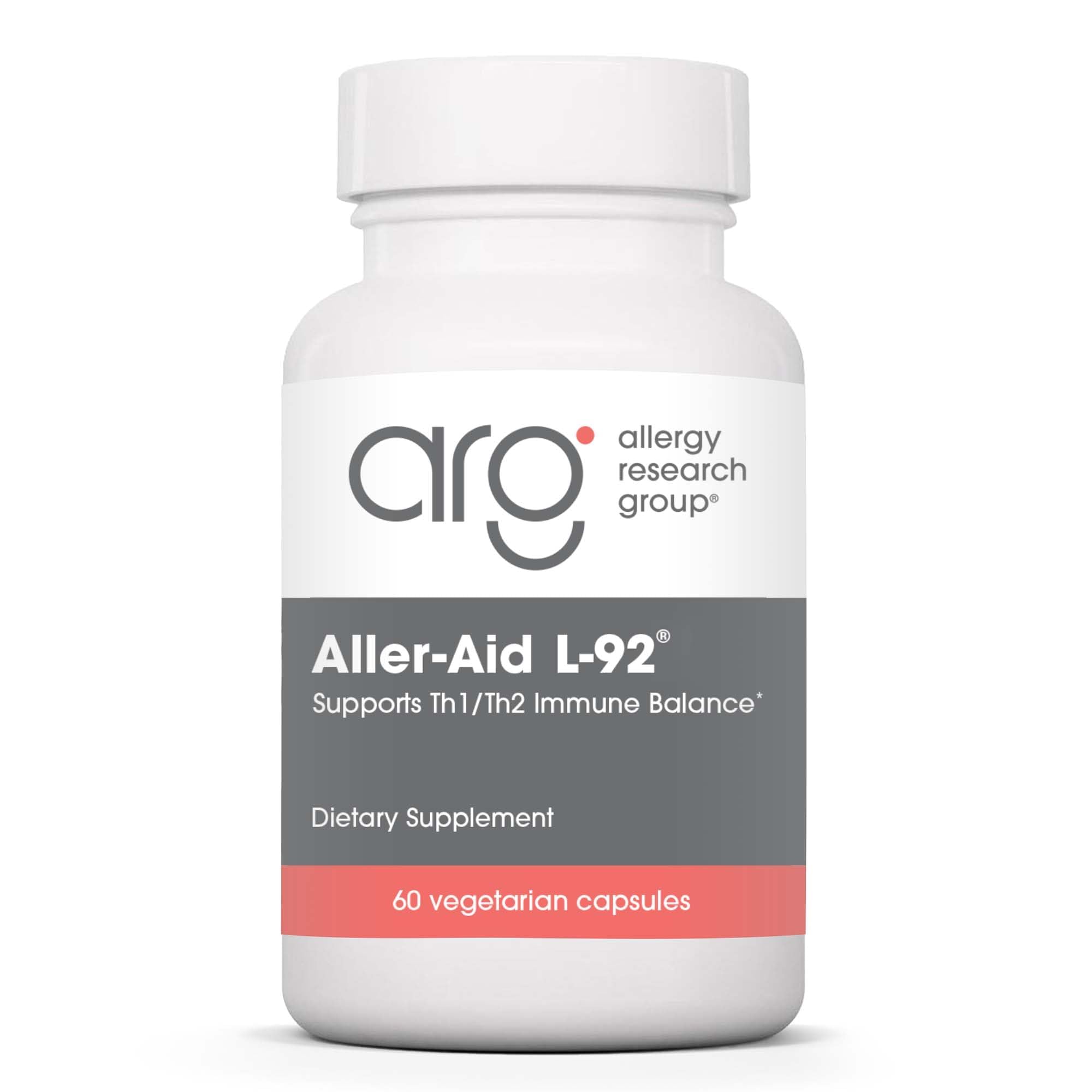 Allergy Research Group - Aller-Aid L-92 - Seasonal Support, Th1/Th2 Balance - 60 Vegetarian Capsules