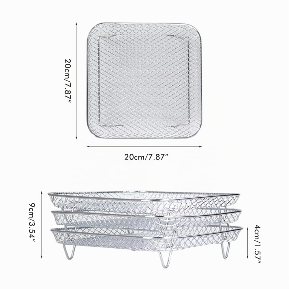 Supporto Disidratatore Acciaio Inox per Friggitrice Aria Foodi 8L, 3 Pezzi