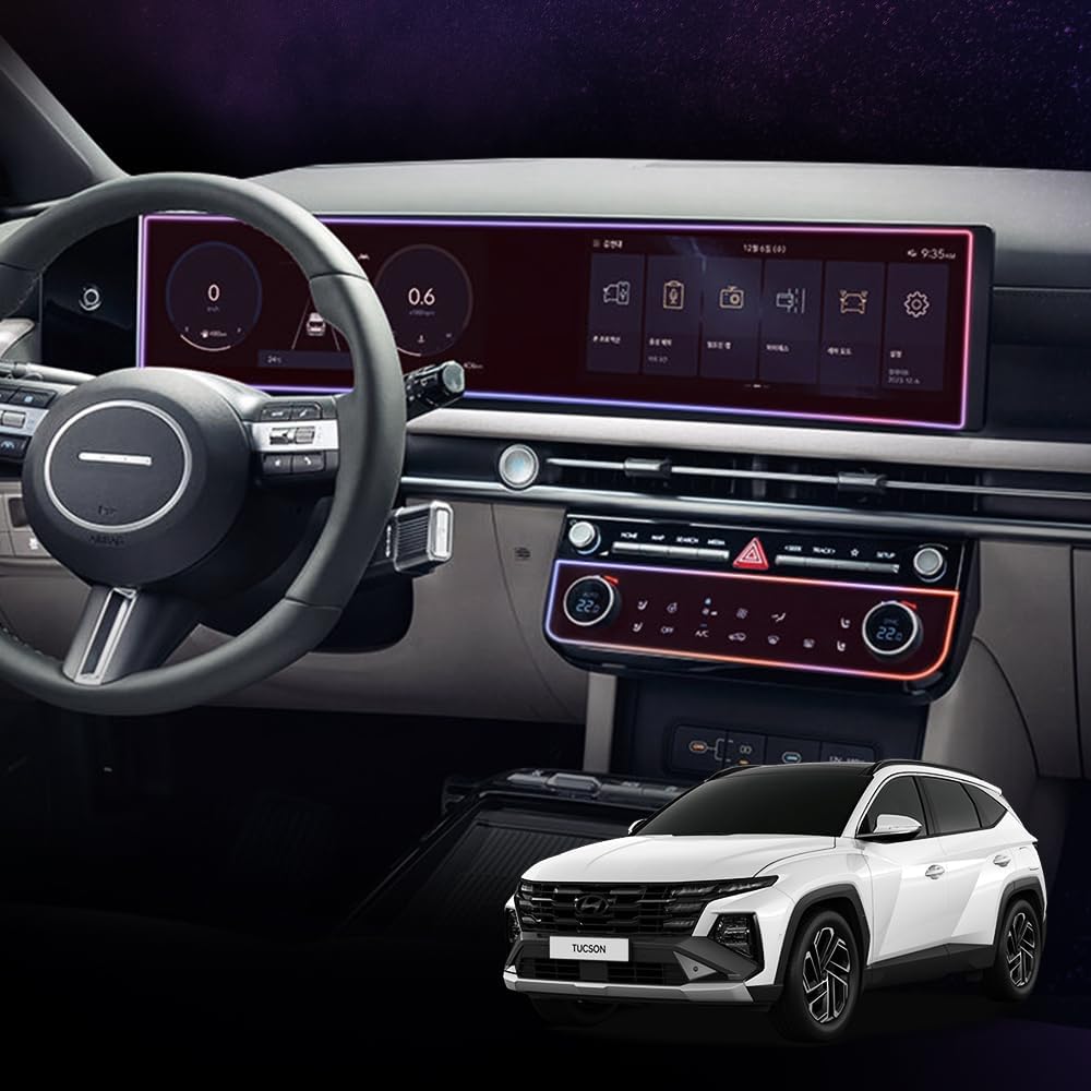 FICS Compatible with 2024 2025 2026 Tucson (NX4) Screen Protector Anti-Glare Films for Navigation & HVAC Displays | Bubble-Free, Scratch-Resistant