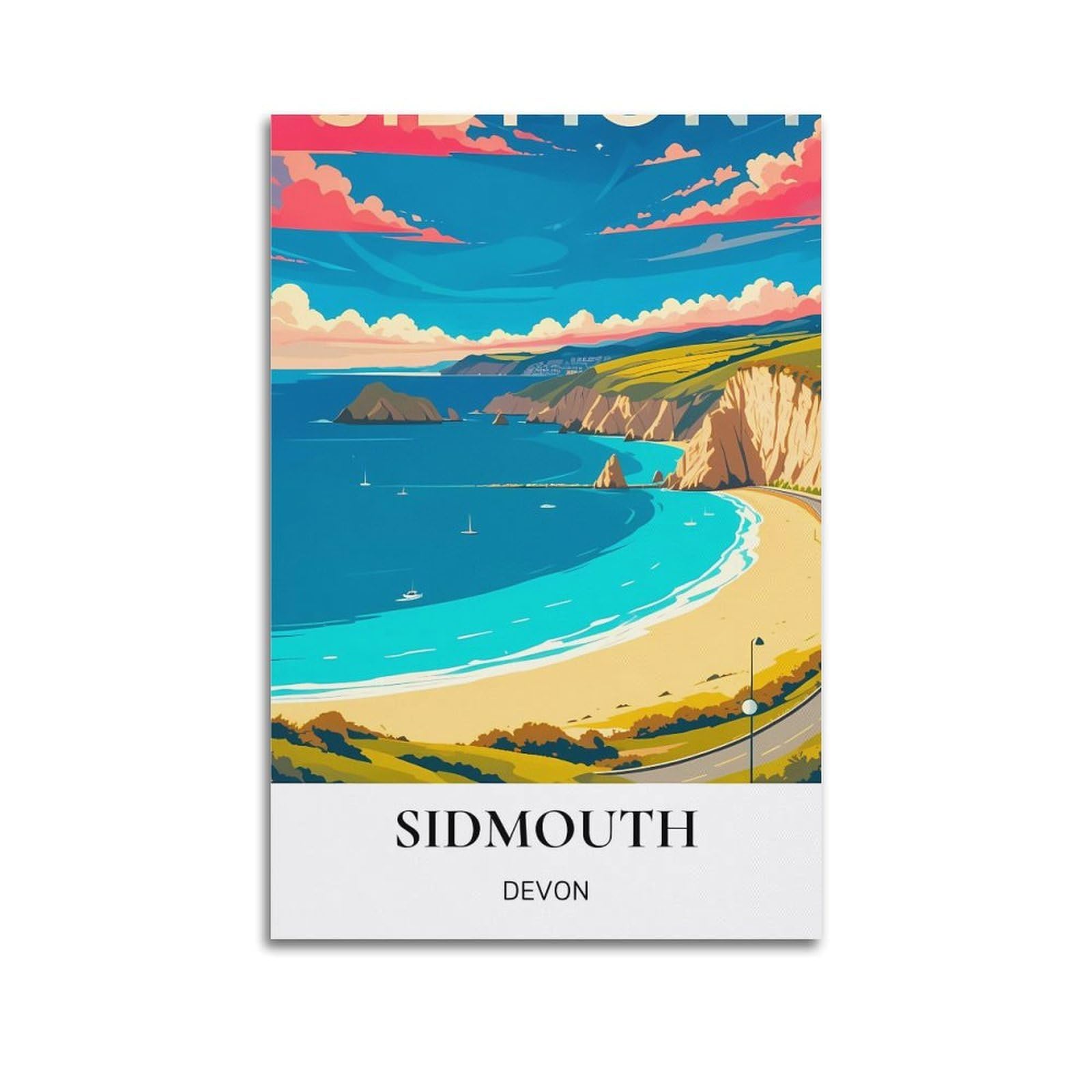 EZMLFA Diamond Painting Kits for Adults,Sidmouth Devon DIY Crystal Embroidery Gifts,Diamond Art Craft,for Living Room Home 30x40cm