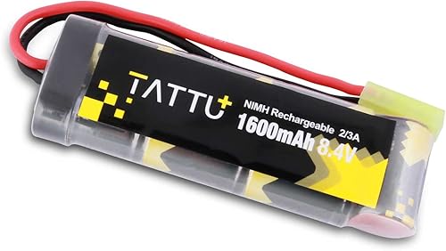 Tattu Batería plana de 8.4V 1600mAh NiMH con mini conector hembra TMY montado con cable 16G