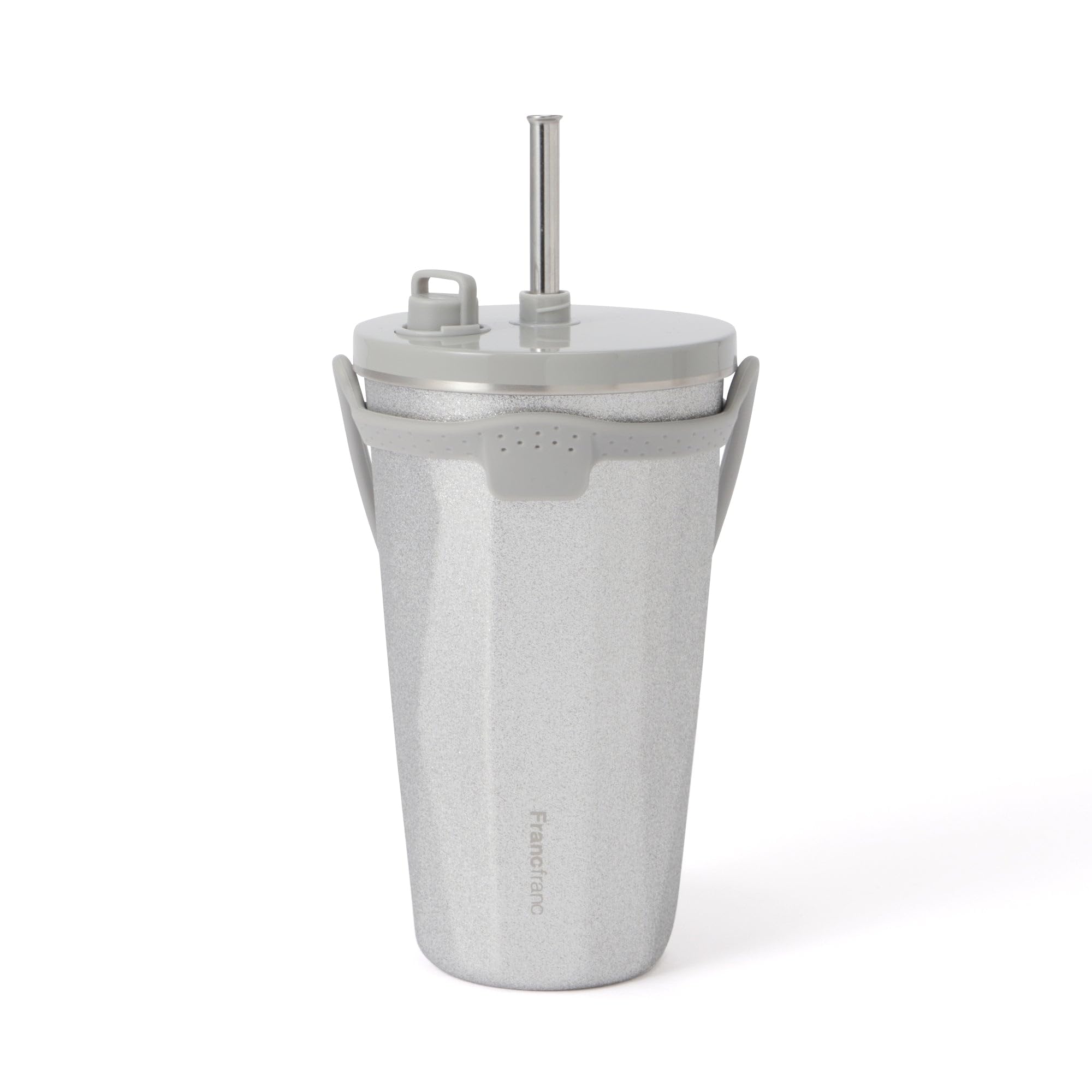 Amazon.co.jp: Francfranc フランフラン ストロー付き ステンレスタンブラー 500ml グリッター シルバー