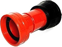SAFBY 2" NPSH/NPT Fire Hose Nozzle - Adjustable Fog/Straight Stream, 60ft Reach, 100 PSI Brass & ABS Spray Jet