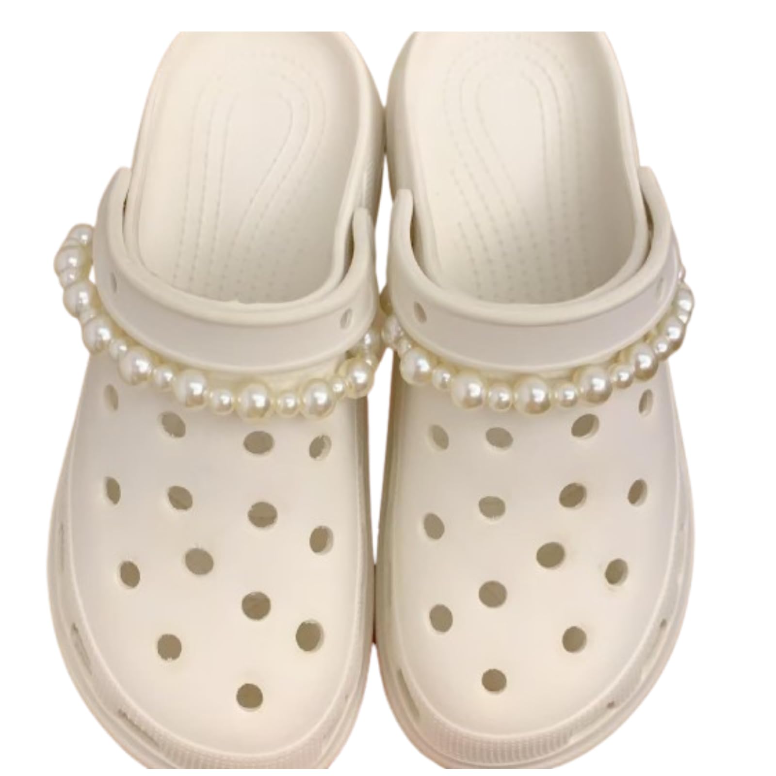 LKANF Pearl Shoe Chains, Bling Shoe Charms Decoration for Women Halloween Christmas Party Favors