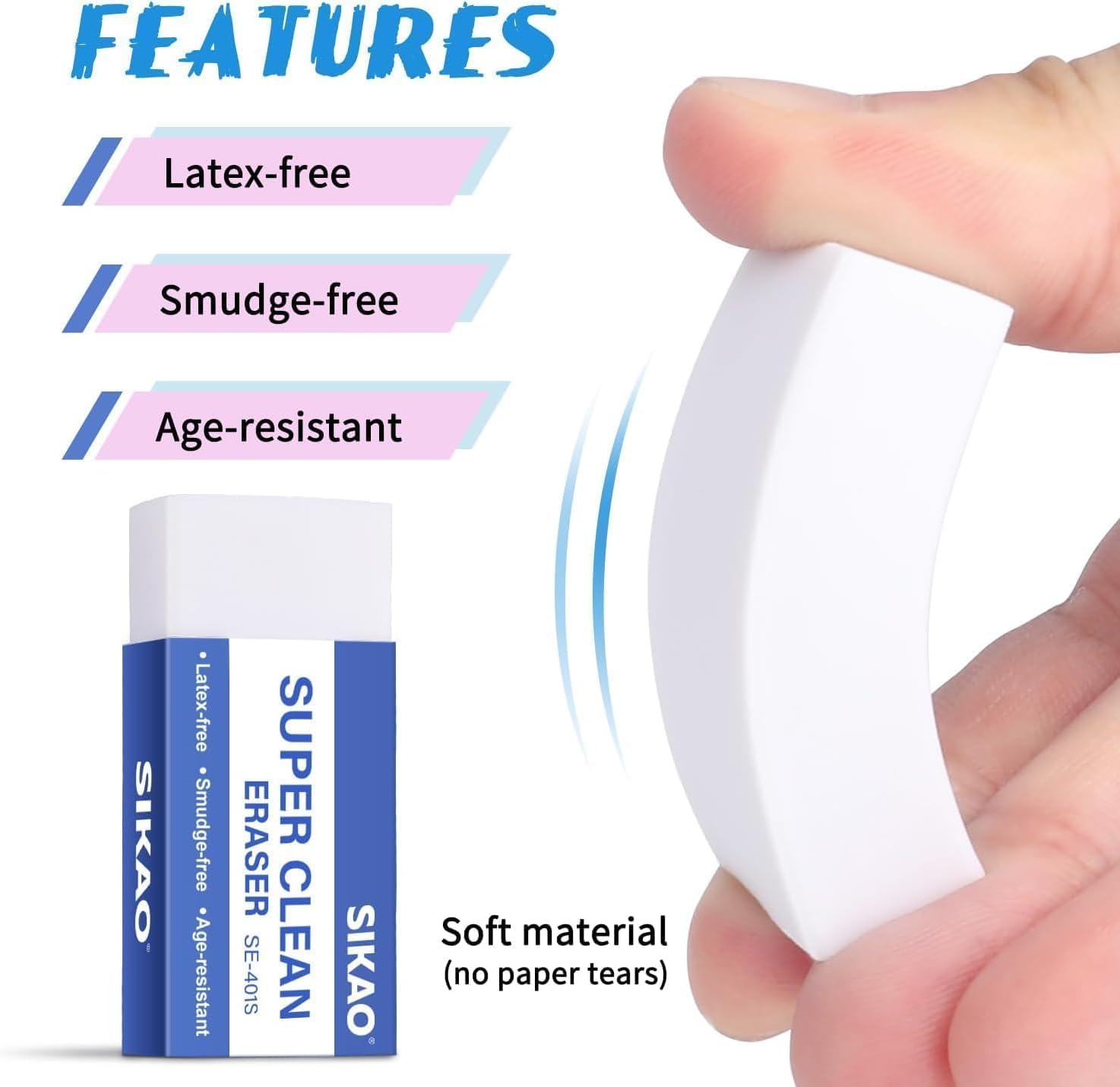 Erasers, 120 Pack White Pencil Erasers for Kids, Soft Non-Smudge Art Erasers Bulk for Pencils, Artists & School | Gentle on Paper, Clean Removal for Notes & Sketching