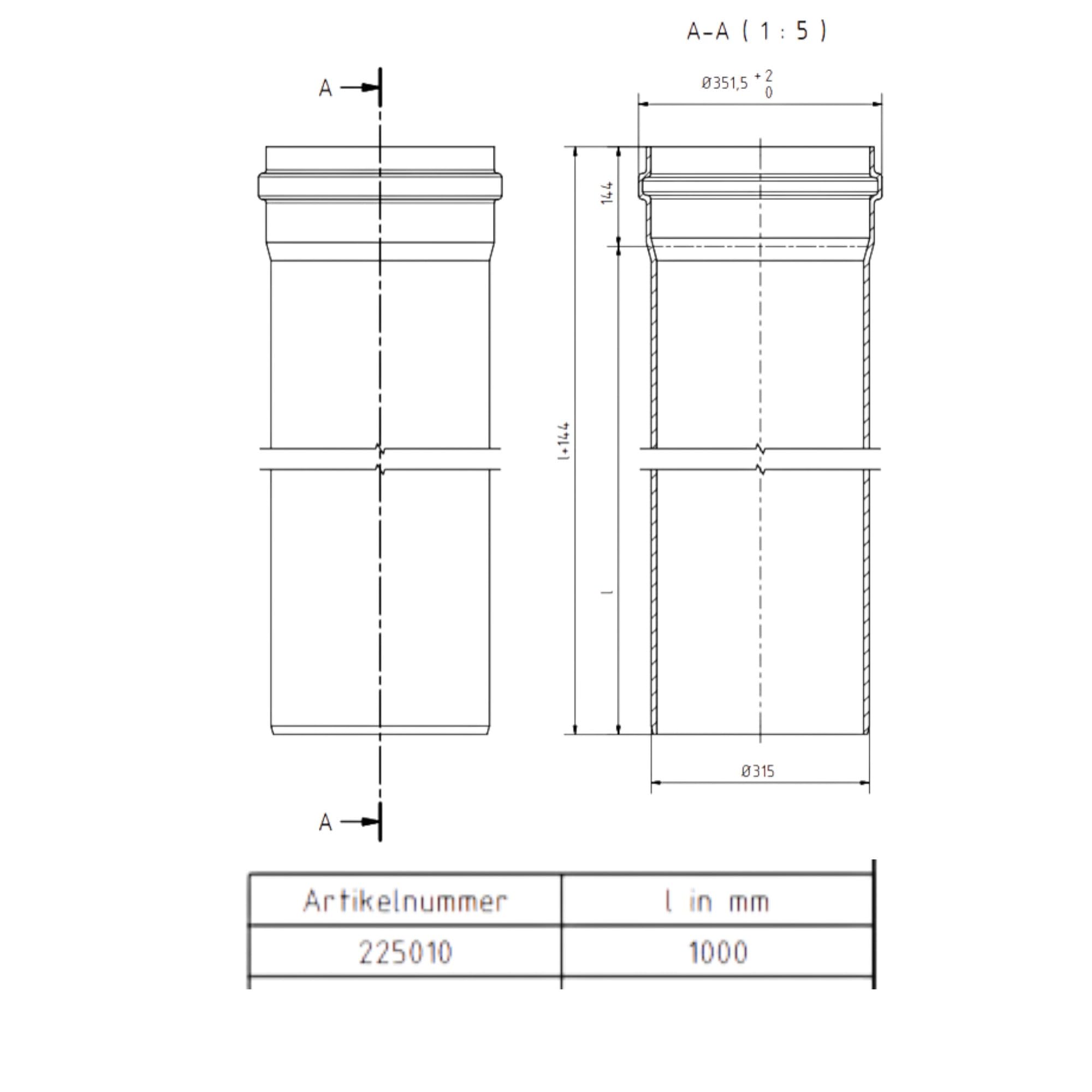 zbs24 KG-Rohre DN315 x 1000mm, KGEM druckfestes Kanalrohr für den Erdeinbau, auch als Schalungsrohr verwendbar - sanitärshop baustoffe & sanitär