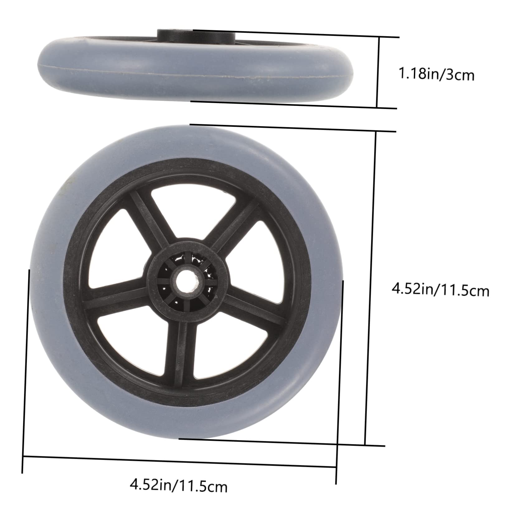 Beavorty Small Wheelchair Parts 2 Pack Universal Wheel Replacements for Wheelchairs