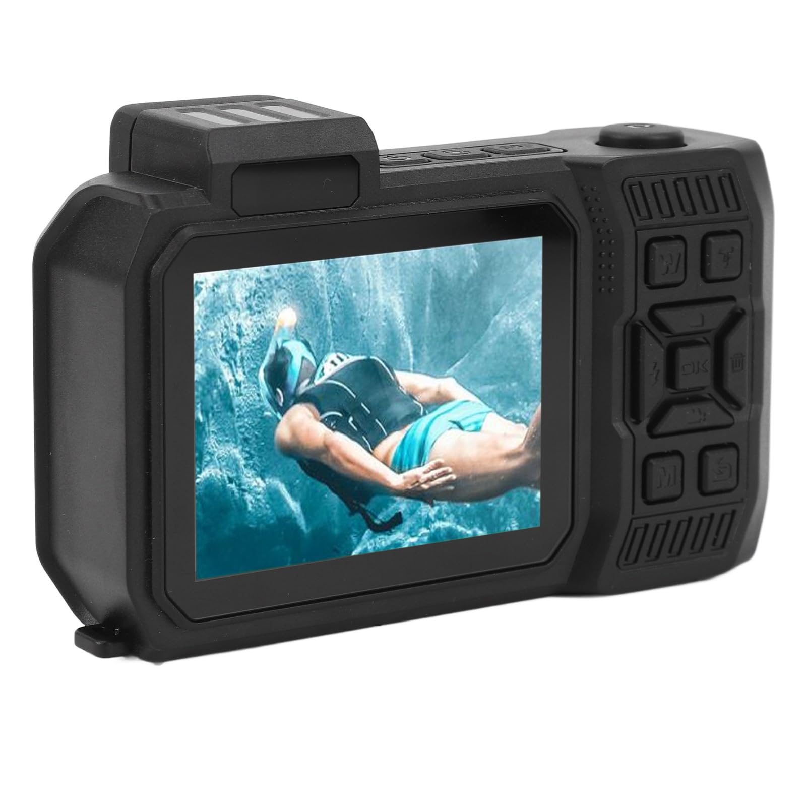 aqxreight Innovativa Fotocamera Subacquea 4K con Doppio Schema e Batteria da 2500 MAh per Esperienze di Snorkeling Indimenticabile (ORANGE)