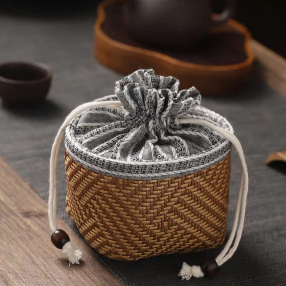 Set da tè da Viaggio Comoda Borsa Set Piccolo Teiera Set Regalo Tazza Rapida (D Grigio Chiaro