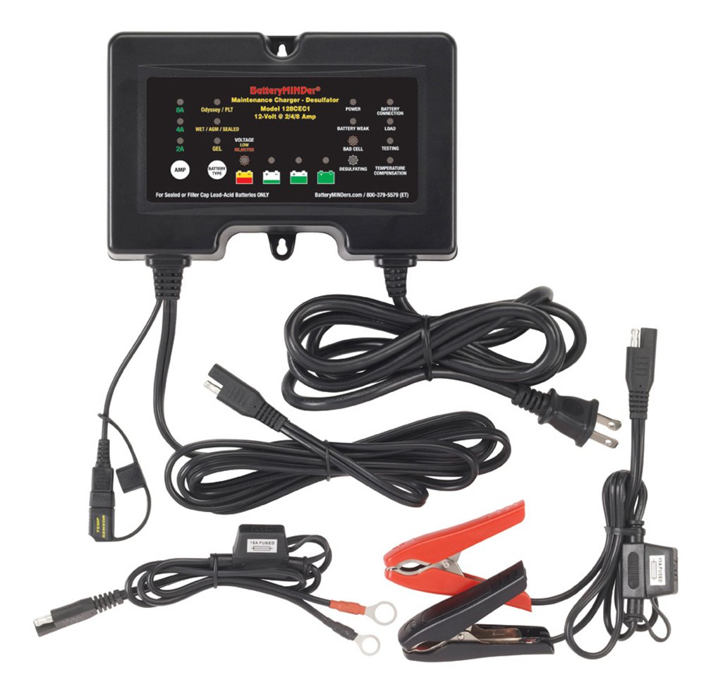 BatteryMINDer 128CEC1: 12 Volt-2/4/8 AMP Battery Charger, Battery Maintainer, and Battery Desulfator