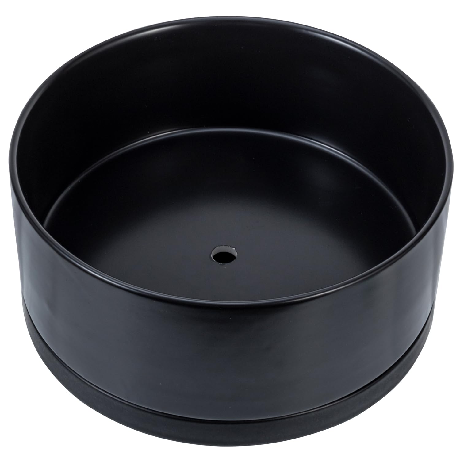 MyGift 8 Inch Black Ceramic Succulent Planter Pot - Decorative Flower Plant Bowl with Removable Saucer