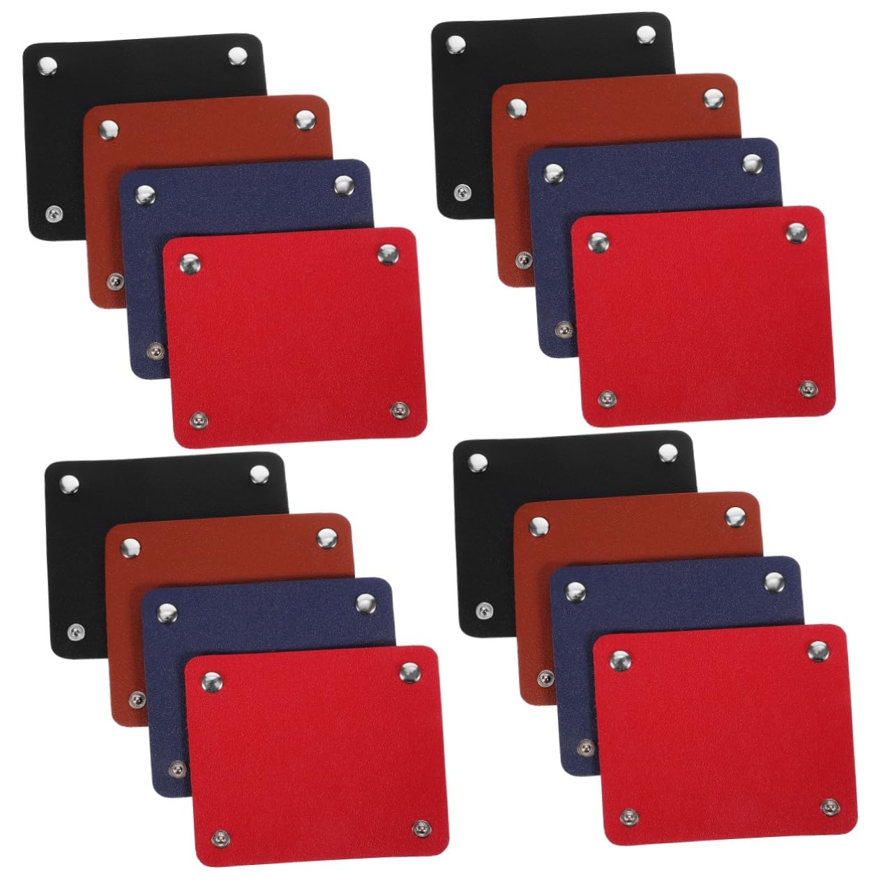 OSALADI Funda De Asa Cuero Cubiertas Mangos De Equipaje Protección Manos Antideslizante Y Resistente Desgaste Incluye Rojas Negras Marrones 8 Piezas X 4