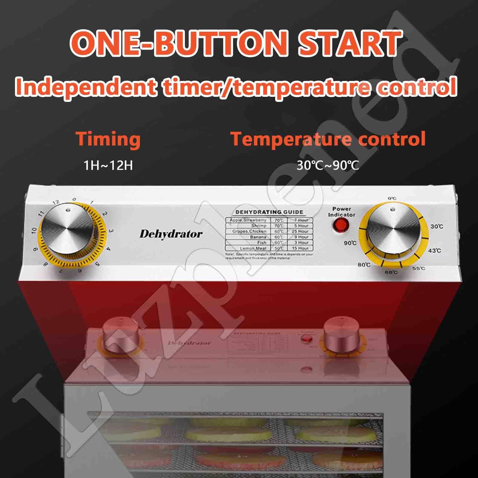 Deshidratador de Alimentos, Máquina liofilizadora, Secador de Alimentos Eléctrico 800 W, Deshidratador Eléctrico de Frutas y Verduras Temperatura Ajustable 30-90 °C 18Layer