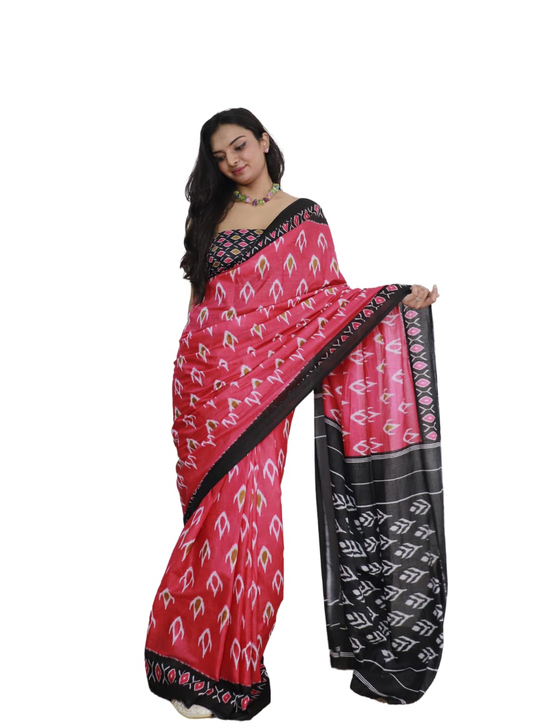 shiv textiles Womens Pure CottonCasual Wear Saree (SMC-ST-45-Tometo)-picture-1