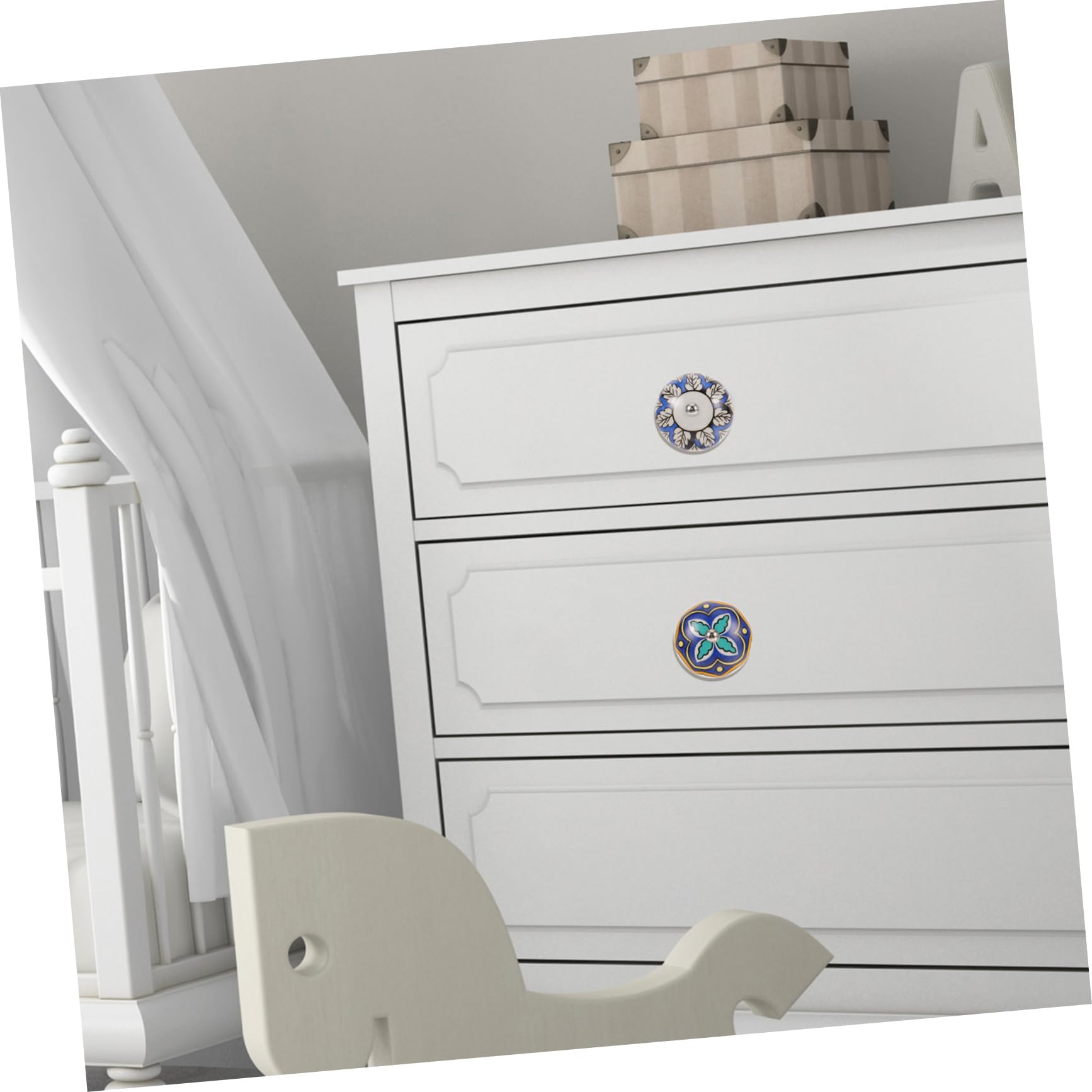 Hemobllo 6pezzi Manopole Per Cassetto Ceramica Decorativa Design Per Armadietti e Mobili Facili Da Installare e Resistenti All Usura Aggiungono Alla Cucina
