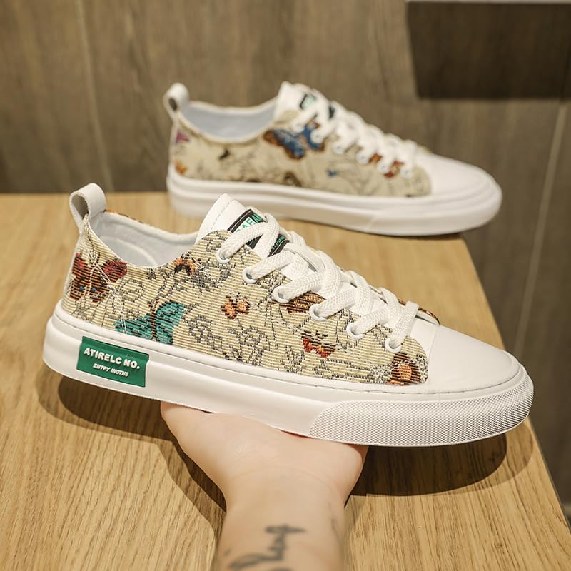 Men's Light Luxury Embroidered Fashion Versatile Casual Low-top Canvas Shoes/Sneakers. - Image 4