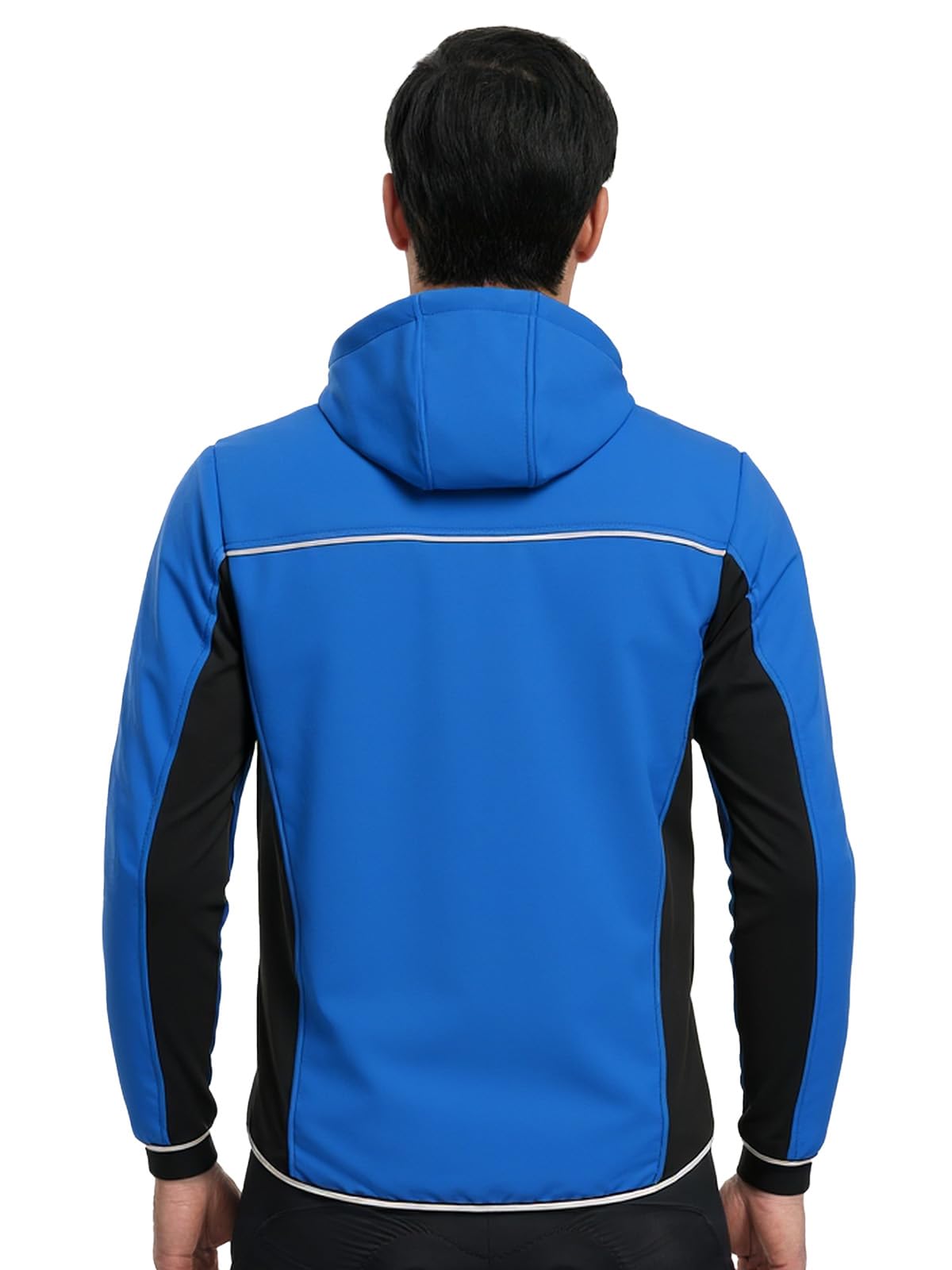 ARSUXEO Chaqueta de ciclismo para hombre, chaqueta de invierno con capucha, 3 bolsillos con cremallera para golf, senderismo, correr, actividades al aire libre 24F