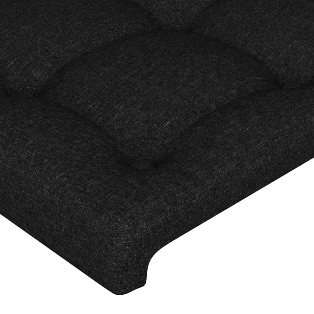 Testiera nera con orecchie 163 x 23 x 78 x 88 cm, rivestimento in tessuto regolabile, imbottita, per camera da letto, testiera singola, cabeceras de cama