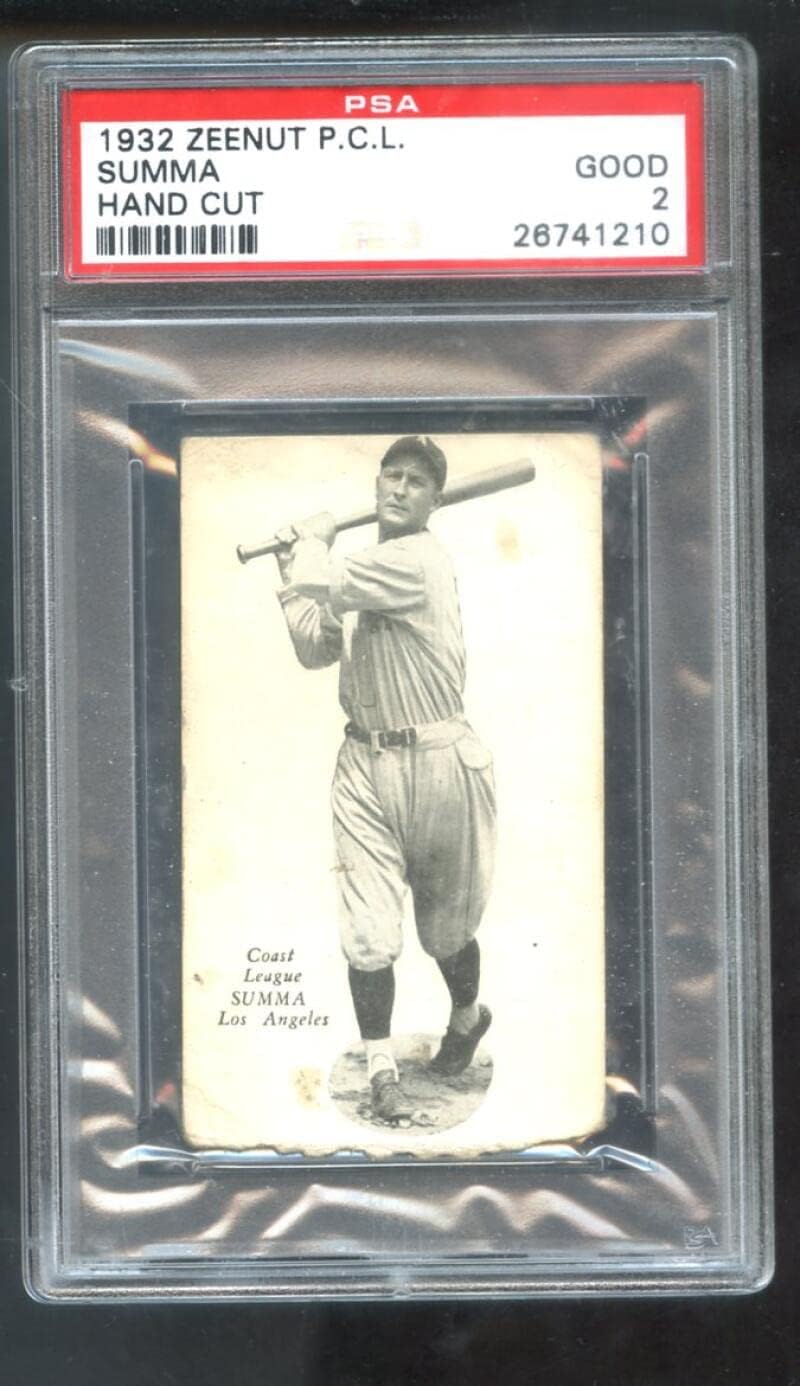 1932 Zeenut Zeenuts Homer Summa PSA 2 Graded Baseball Card Pacific Coast League PCL P.C.L. Los Angeles Angels