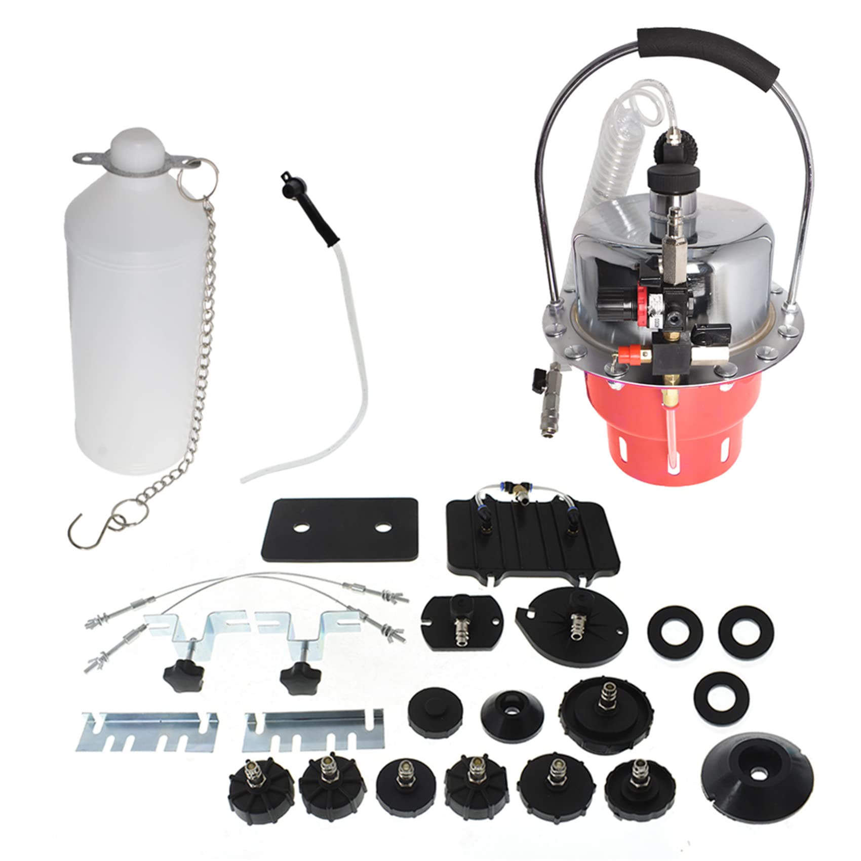 Labwork Portable Pneumatic Brake & Clutch Bleeder Kit – 5L Tank, 10-40 PSI, With 17.65ft Hose