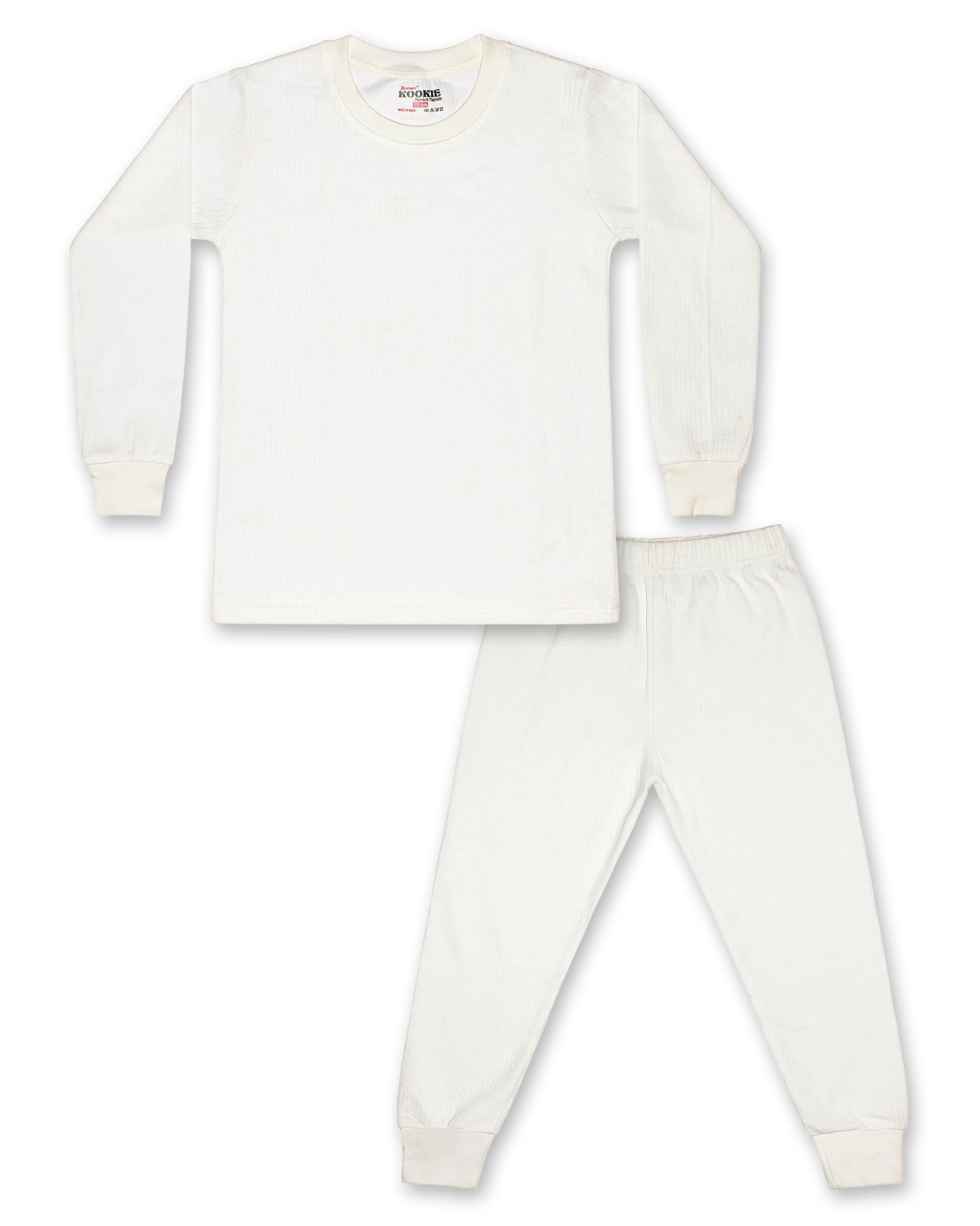 Kothari Kids Thermal Unisex Boy's and Girl's Winter Wear Thermal Full Sleeves Body Warmer Top & Bottom Set| Unisex-Child Plain Thermal Top & Bottom Set