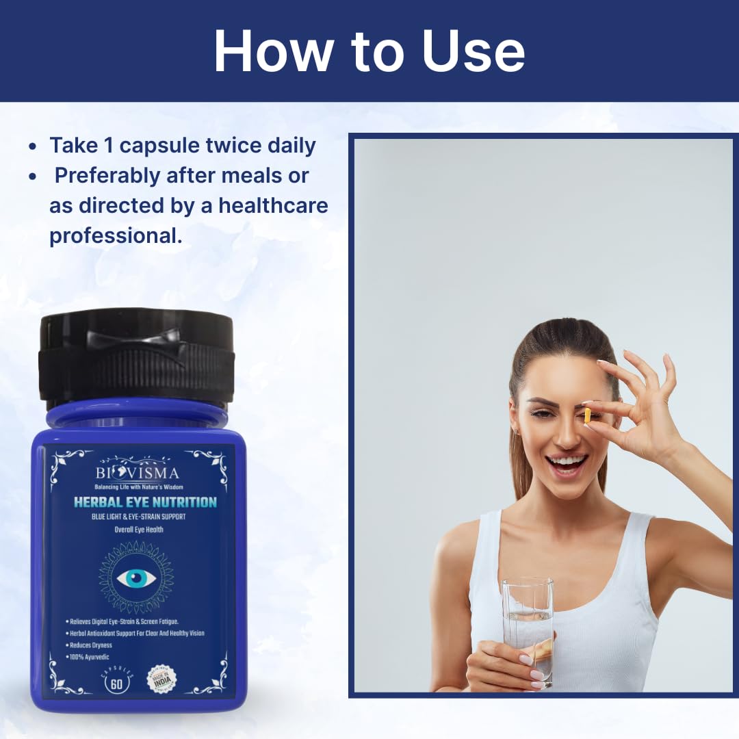 Herbal Eye Nutrition | Protects Eyes from Strain & Blue Light | Supports Clear Vision & Eye Health | Reduces Dryness & Irritation | 60 Capsules — Amazon image 6