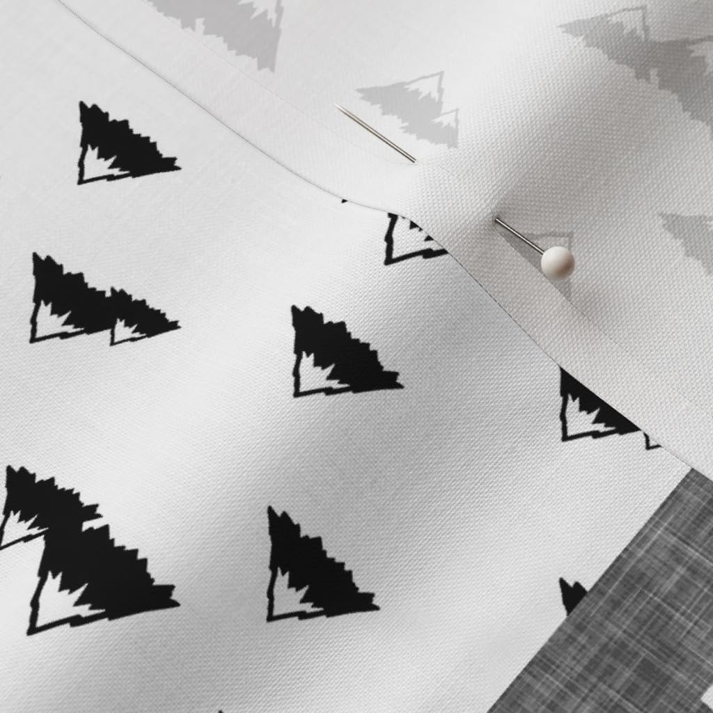 Spoonflower Fabric - Little Man Patchwork Quilt Top Buffalo Plaid Moose Lumberjack Printed on Petal Signature Cotton Fabric by The Yard - Sewing Quilting Apparel Crafts Decor
