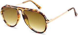 COASION Oversized Aviator Sunglasses Women Men 70s Retro Sun Glasses | 2026 Cute Tangle Free Frames, UV400 Protection, Fashion Beach Travel Outfits Must-Haves, Daily Wear Double Bridge Aviators