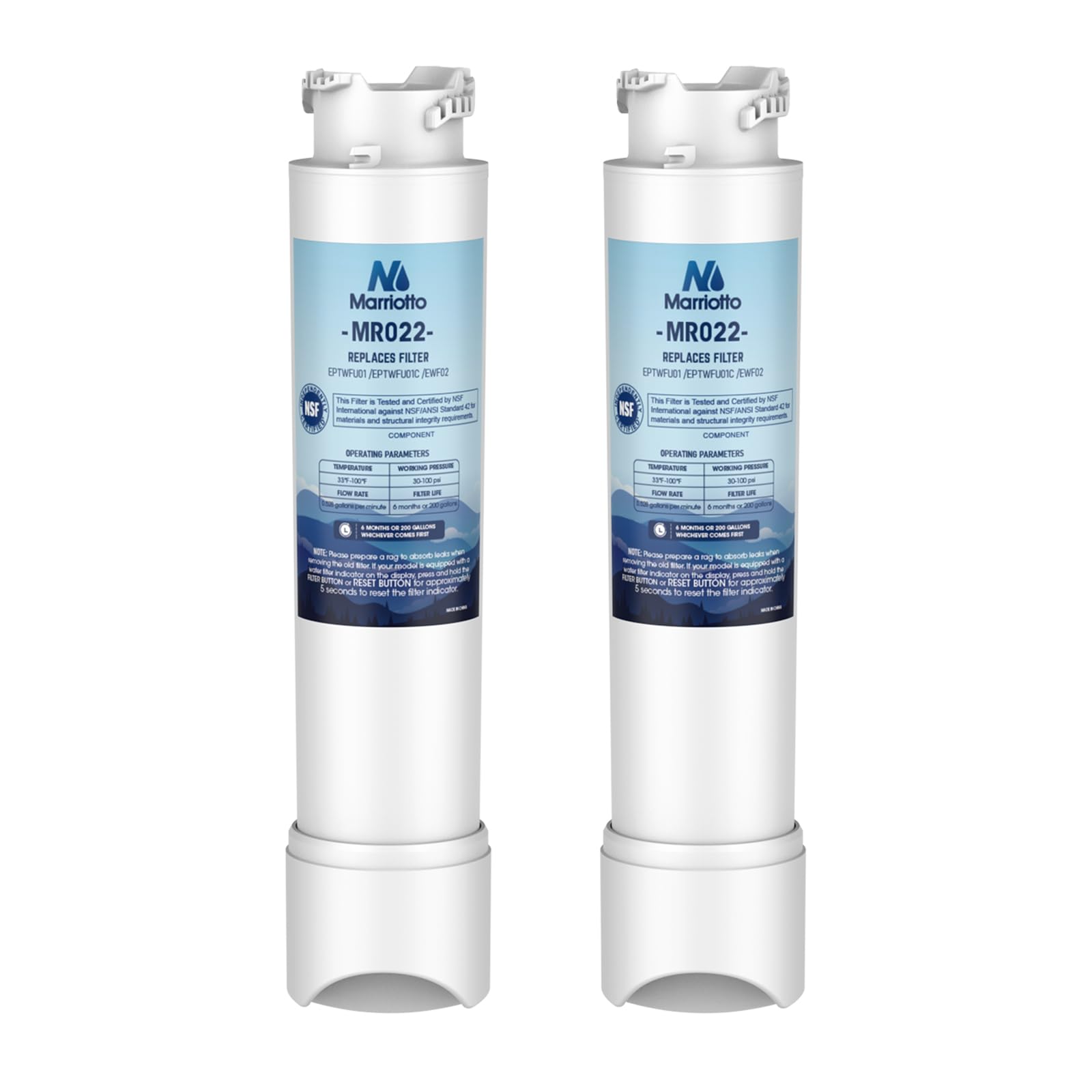MARRIOTTO EPTWFU01 Water Filter Replacement, Compatible with EPTWFU01, EWF02, Pure Source Ultra II, 2 count