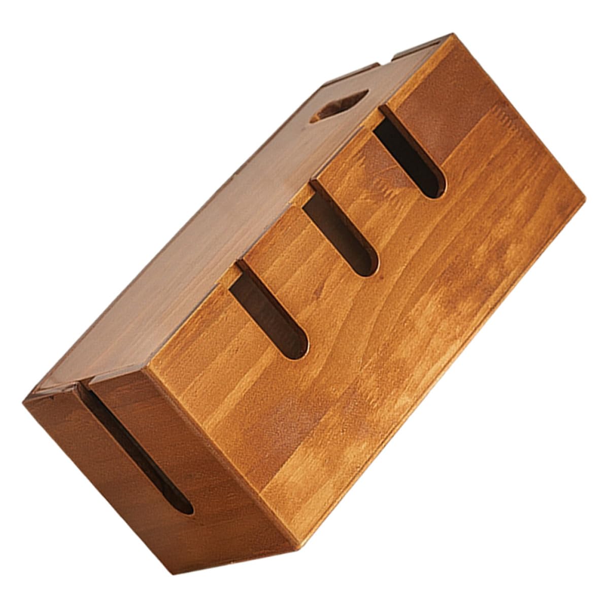Angoily Caja Organizadora de Cables de Madera Maciza Gestión de Cables para Regletas de Enchufes Tapa Ventilación Tamaño Mediano Adecuado para Oficina y Escritorio Almacenamiento