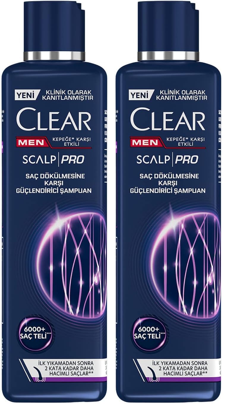Clear Men Scalp Pro Güçlendirici Şampuan Saç Dökülmesine ve Kepeğe Karşı Etkili 300 ml (2 paketi)