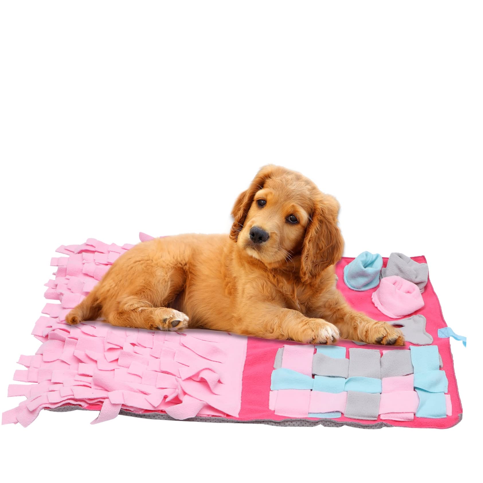 Tappetino Olfattivo Cane Rosa in Stoffa per Gioco e Addestramento
