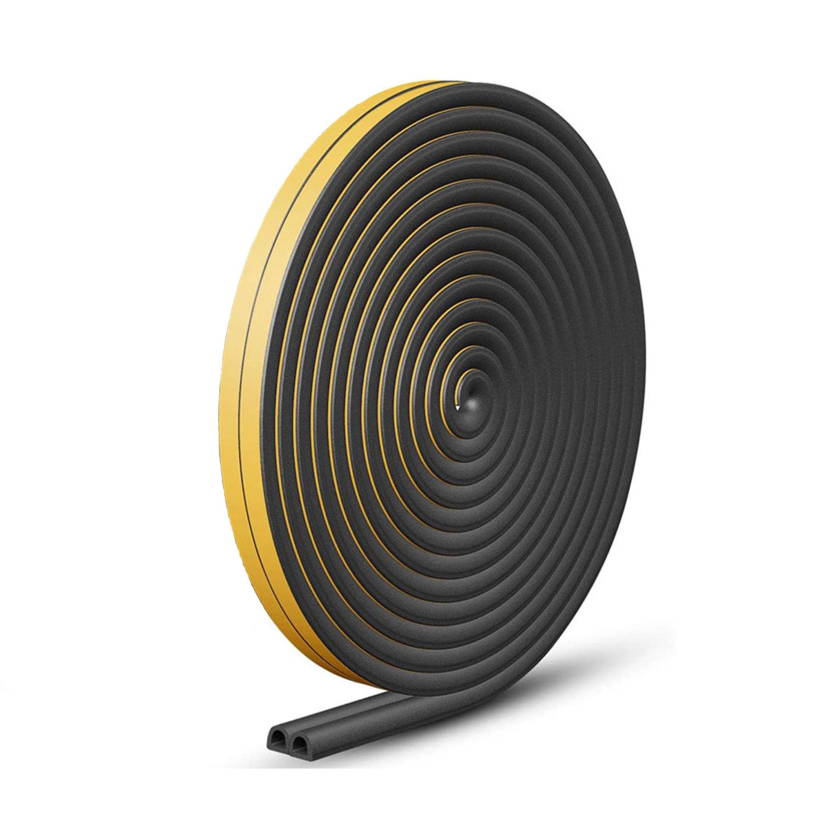 paraspifferi a forma di T, Striscia sigillante in schiuma di gomma autoadesiva for porte e finestre(Black)