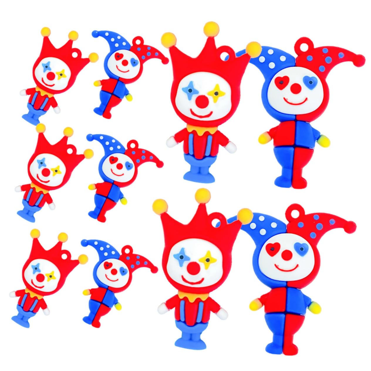 NUOBESTY 30 Pz accessori da clown portachiavi fai da te bigiotteria fai da te accessori per auto ciondolo per borsa a forma di clown arredamento da appendere a clown artificiale decorare