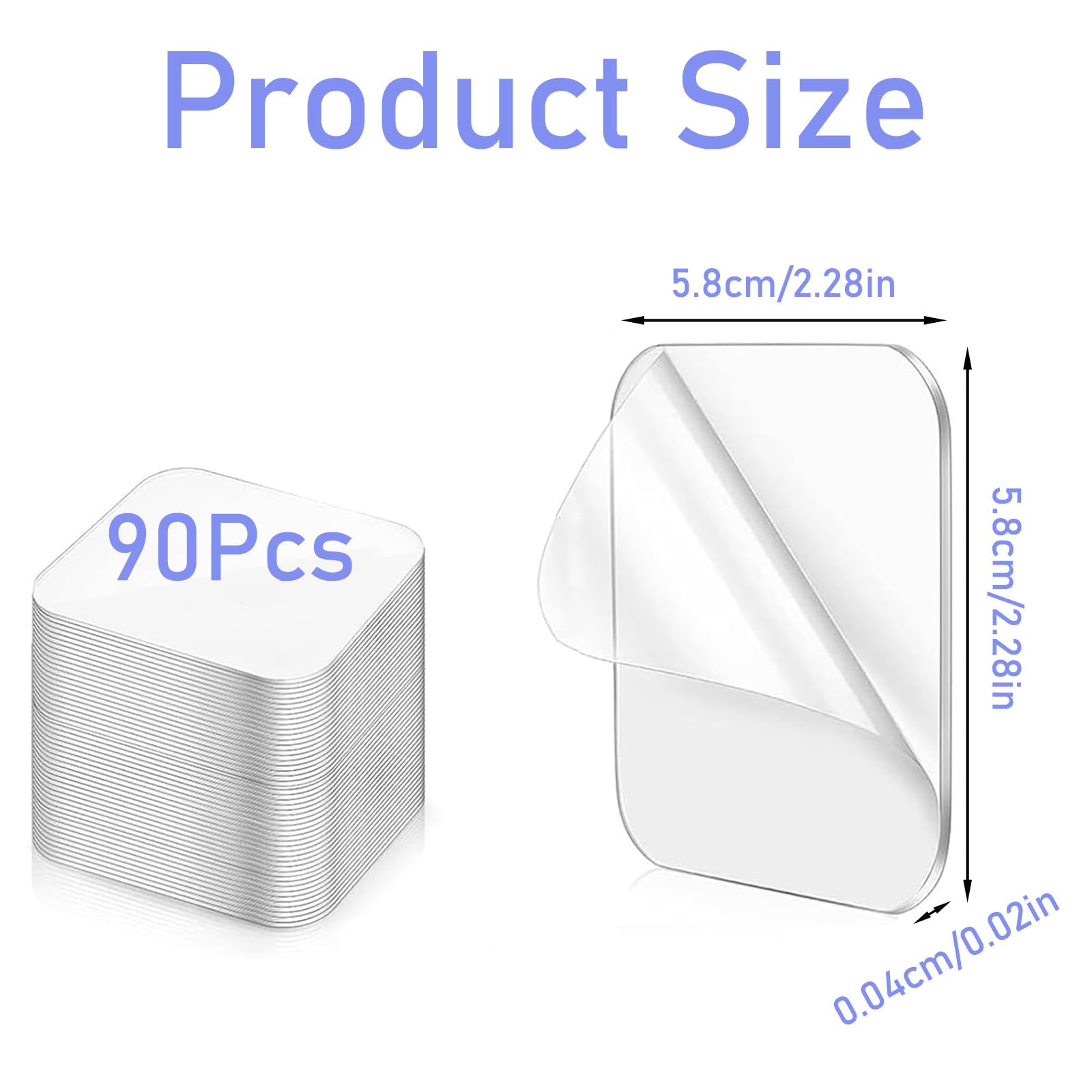 90Pcs Clear Double Sided Sticky Pads Heavy Duty - Image 2