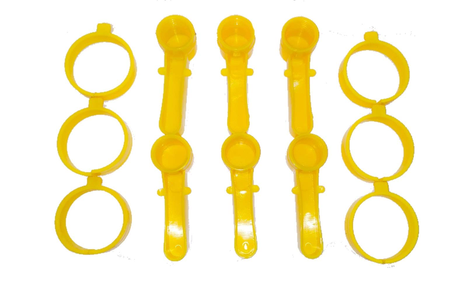 Pets Wizard - Birds Water Feeder, Connect Any Type of Pet Bottles (6 Water Feeder with 6 Bottle Holder Rings) (Yellow Color, Pack of 6)