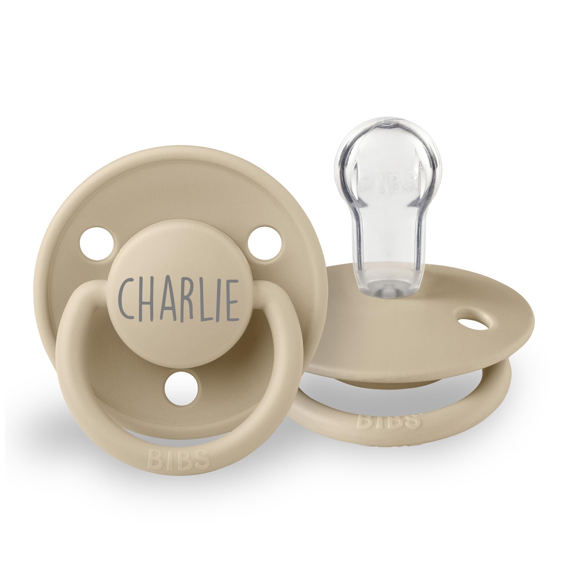 Gutmarkiert – Personalisierbarer Schnuller mit Namen – Spülmaschinenfester Schnuller aus Silikon für 0-36 Monate alte Babys – 100% BPA-Frei – Leicht zu reinigen – Sand