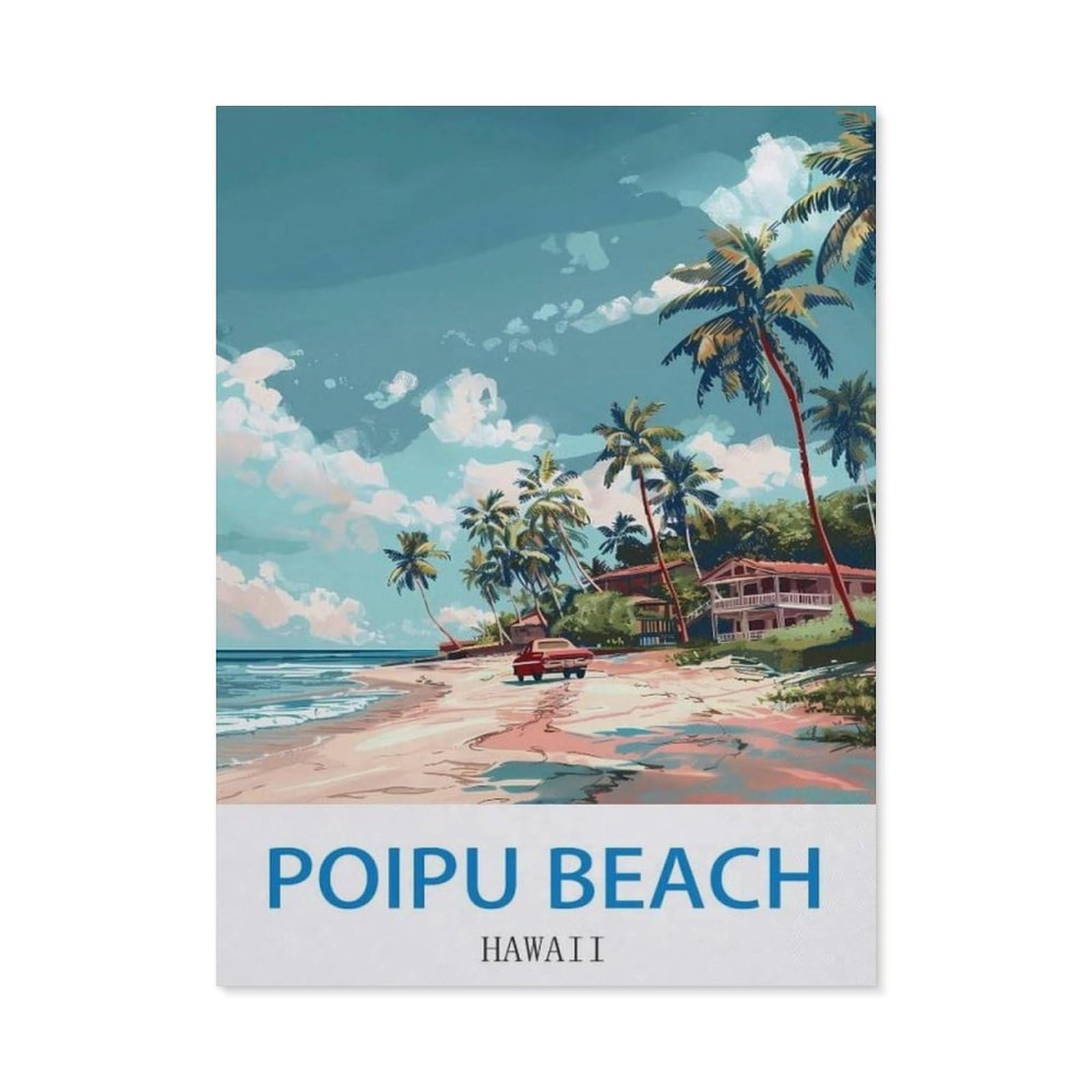 YYHMKBYY，Jigsaw Puzzle 1000 Pieces for Adults，Poipu Beach Hawaii，Kids Teens Large Families Puzzle Game（38x26cm）-O19