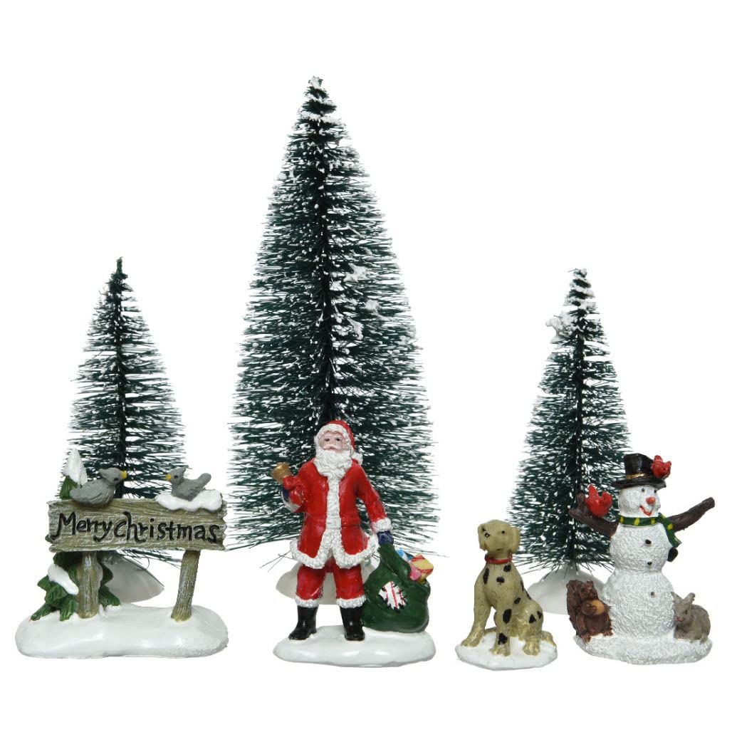 Lumineo Christmas Village - Merry Christmas Santa Accessory Set of 6