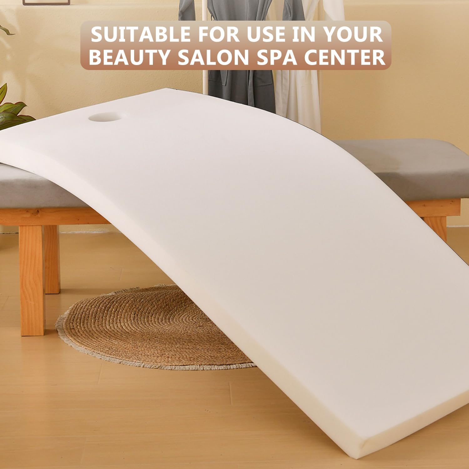 Thick 3cm(s),180 * 60cm,LDLCYCN Foam Massage Table Mattress Pad with Face Hole Thicken 3/4/5Cm Soft Comfortable Spa Bed Pad Lash Bed Topper for Beauty Salon Spa Square Round Trapezoidal Head