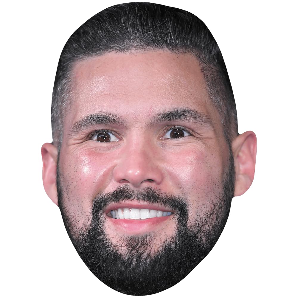 Celebrity Cutouts Lifelike Tony Bellew (Beard) Celebrity Mask, Flat Card Face, Fancy Dress Mask